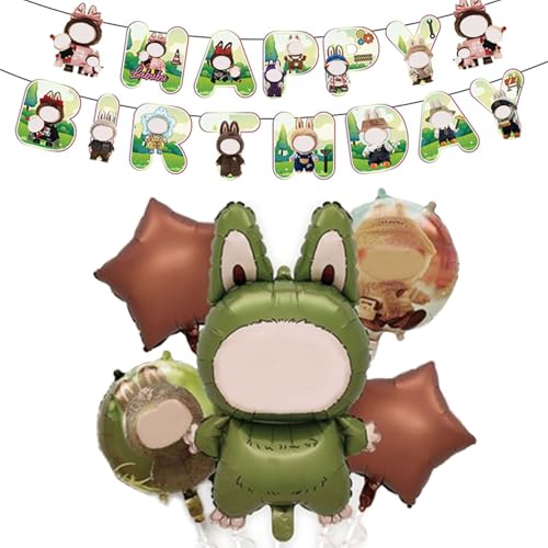 6PCS Geburtstagsdekoration, 5 Luftballons und 1 Banner Party-Set, komplette Dekorationen für Themenfeiern und besondere Anlässe, ideal für Geburtstagsfeiern und festliche Zusammenkünfte von WSDFTQ