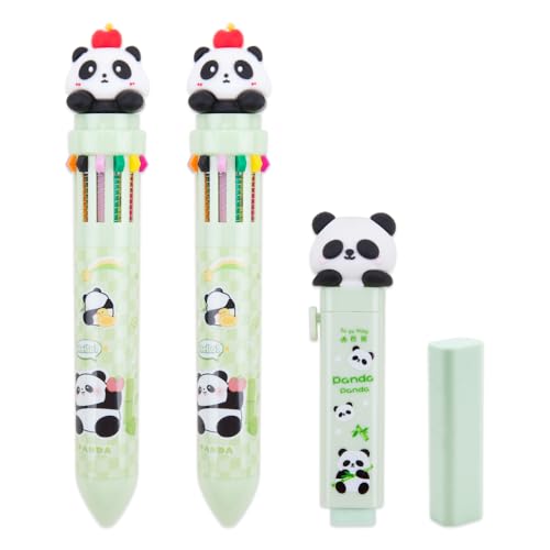 WSDMAVIS 1 Set niedlicher Panda einziehbarer Radiergummi mit mehrfarbigem Kugelschreiber, Kombi, Kawaii, austauschbarer Gummikern, für Büro und Partygeschenke WSDMAVIS 1 Set niedlicher Panda einziehbarer Radiergummi mit mehrfarbigem Kugelschreiber, Kombi, Kawaii, austauschbarer Gummikern, für Büro und Partygeschenke von WSDMAVIS
