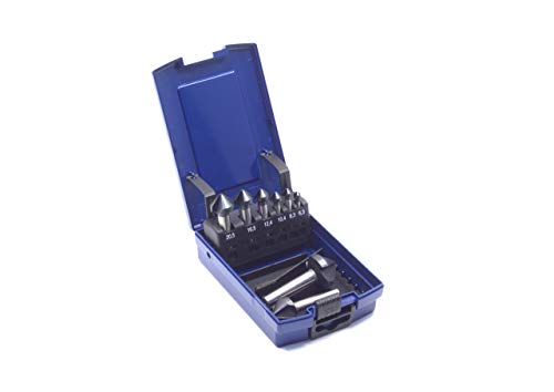 WSH-TOOLS Kegelsenker Set 8-teilig AlTiN-beschichtet 6,3 mm - 31mm HSS-G 90° Winkel in Rosebox von WSH-TOOLS