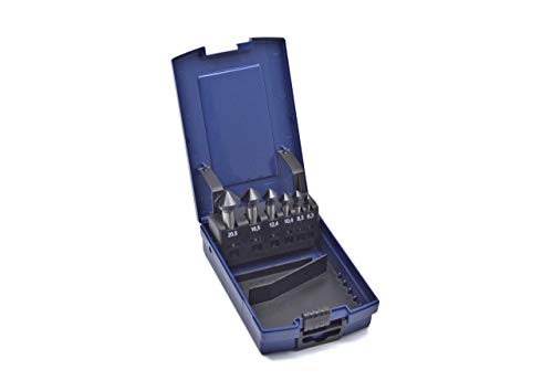 WSH-TOOLS VA-Kegelsenker Set 6-teilig HSS-E Co5 AlTiN-beschichtet 6,3 mm - 20,5mm 90° Winkel in Rosebox von WSH-TOOLS