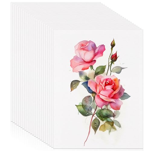 60 Blatt Aquarellpapier, 22,9 x 30,1cm Aquarellblock 300g/m² Papier Wasserfarben Watercolor Paper Malpapier für Aquarell Gouache Acryl Zeichnen Kunstwerke DIY 60 Blatt Aquarellpapier, 22,9 x 30,1cm Aquarellblock 300g/m² Papier Wasserfarben Watercolor Paper Malpapier für Aquarell Gouache Acryl Zeichnen Kunstwerke DIY von WSICSE
