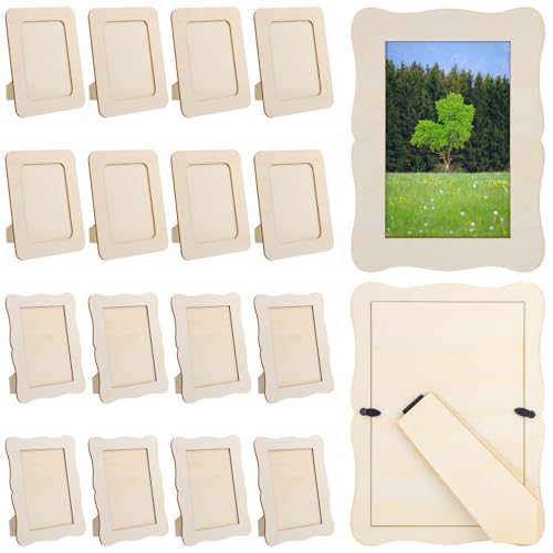 Holz-Bilderrahmen zum Basteln, 10,2 x 15,2 cm, 16 Stück, Fotos, Holzrahmen zum Basteln, unlackierter Bilderrahmen, Handwerk für Geburtstag, Party, Muttertag, Hochzeit, Geschenke Holz-Bilderrahmen zum Basteln, 10,2 x 15,2 cm, 16 Stück, Fotos, Holzrahmen zum Basteln, unlackierter Bilderrahmen, Handwerk für Geburtstag, Party, Muttertag, Hochzeit, Geschenke von WSICSE