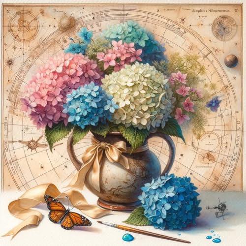 WSLWXSHM Hortensie Diamond Painting Erwachsene Set, 5D DIY Diamond Art Kits for Beginners Round Full Drill Diamond Painting for Home Wall Decoration Gift 30×30cm, Blume WSLWXSHM Hortensie Diamond Painting Erwachsene Set, 5D DIY Diamond Art Kits for Beginners Round Full Drill Diamond Painting for Home Wall Decoration Gift 30×30cm, Blume von WSLWXSHM