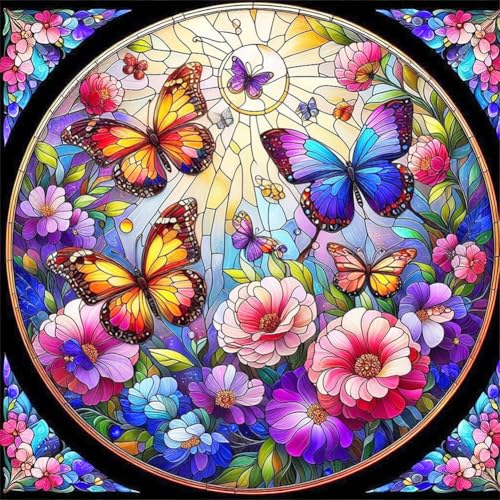 WSLWXSHM Schmetterling Diamond Painting Erwachsene Set, 5D DIY Diamond Art Kits for Beginners Round Full Drill Diamond Painting for Home Wall Decoration Gift 30×30cm, Blume WSLWXSHM Schmetterling Diamond Painting Erwachsene Set, 5D DIY Diamond Art Kits for Beginners Round Full Drill Diamond Painting for Home Wall Decoration Gift 30×30cm, Blume von WSLWXSHM