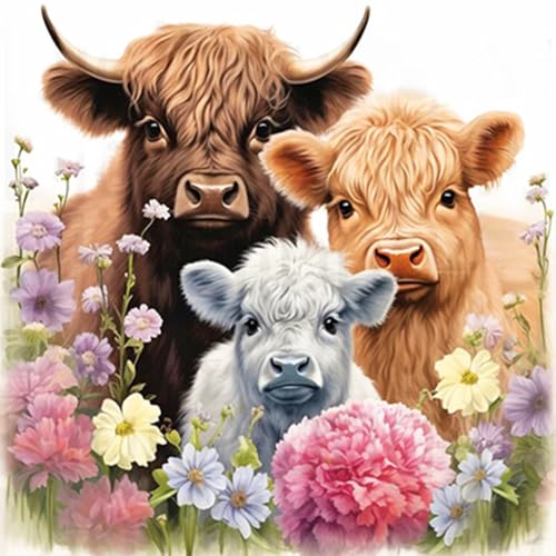 WSLWXSHM Yak Diamond Painting Erwachsene Set, 5D DIY Diamond Art Kits for Beginners Round Full Drill Diamond Painting for Home Wall Decoration Gift 30×30cm, Ochse von WSLWXSHM
