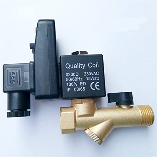 WSNXSQMU 1/2 Zoll; Elektrischer Timer, automatisches Wasserventil, elektronisches Ablassmagnetventil for Luftkompressor, Kondensat, elektrisches Ablassventil, 1 Stück(24VDC-Opt-B) von WSNXSQMU