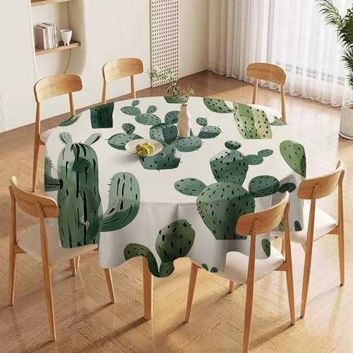WSOIHFEC Tischdecke, helles Kaktusmuster, rund, 127 x 127 cm, wasserdichter Stoff, Tischschutz, Bauernhaus-Tischdecken, waschbare Tischdecke für Küche, Esszimmer, Hochzeit, Heimdekoration WSOIHFEC Tischdecke, helles Kaktusmuster, rund, 127 x 127 cm, wasserdichter Stoff, Tischschutz, Bauernhaus-Tischdecken, waschbare Tischdecke für Küche, Esszimmer, Hochzeit, Heimdekoration von WSOIHFEC