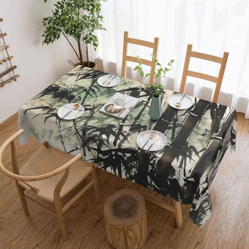 WSOIHFEC Tischdecke mit chinesischem Bambusdruck, wasserdicht, quadratisch, waschbar, Tischdecke für Küche, Party, Picknick, Tischdekoration, 137 x 183 cm WSOIHFEC Tischdecke mit chinesischem Bambusdruck, wasserdicht, quadratisch, waschbar, Tischdecke für Küche, Party, Picknick, Tischdekoration, 137 x 183 cm von WSOIHFEC