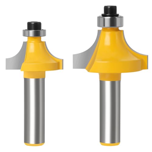 WSOOX 2 Stück Abrundfräser für Oberfräse, Abrundfräser 8mm Schaft, Runde Über Fräser Bits-Radius 6.35mm/9.5mm, Kantenfräser Set mit Kugellager Rundkante Fräser Holzfräser Werkzeug Holzbearbeitungsset WSOOX 2 Stück Abrundfräser für Oberfräse, Abrundfräser 8mm Schaft, Runde Über Fräser Bits-Radius 6.35mm/9.5mm, Kantenfräser Set mit Kugellager Rundkante Fräser Holzfräser Werkzeug Holzbearbeitungsset von WSOOX