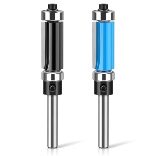 WSOOX 2 Stück Ober- und Unterlager-Bits mit 1/4-Zoll-Schaft Hartmetall-Bündigfräser-Bit, 1,27 cm Durchmesser und 2,5 cm Schnittlänge. WSOOX 2 Stück Ober- und Unterlager-Bits mit 1/4-Zoll-Schaft Hartmetall-Bündigfräser-Bit, 1,27 cm Durchmesser und 2,5 cm Schnittlänge. von WSOOX