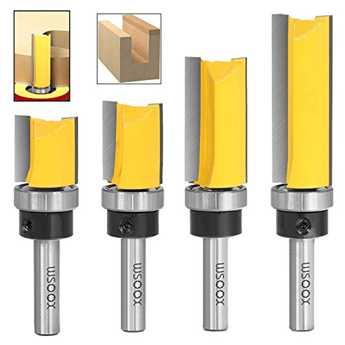 WSOOX 4 teilig Bündigfräser with Schaft 8 mm, Professional Zubehör, Holz Fräser Router Bit Oberfräser WSOOX 4 teilig Bündigfräser with Schaft 8 mm, Professional Zubehör, Holz Fräser Router Bit Oberfräser von WSOOX