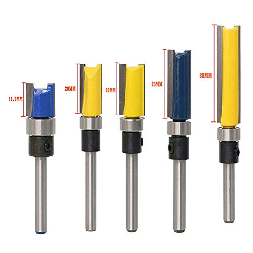 WSOOX 5 Stück Holz Fräser Router Bit Oberfräser 1/4 Schaft Alloy Blade Fräser Schneiden Nutfräsen Holzschneider Router Bit für Trimm Carving Tool von WSOOX