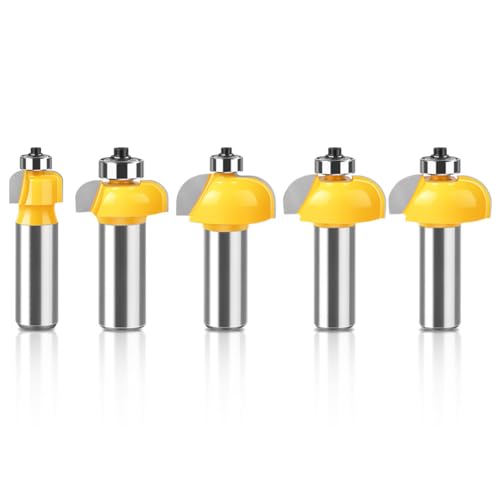 WSOOX 5 x Kantenformfräsen-Bits mit 1,27 cm Schaft, Formfräser für Holzbearbeitungsradius: 0,3 cm, 1/4 Zoll, 5/16 Zoll, 3/8 Zoll, 1/2 Zoll. WSOOX 5 x Kantenformfräsen-Bits mit 1,27 cm Schaft, Formfräser für Holzbearbeitungsradius: 0,3 cm, 1/4 Zoll, 5/16 Zoll, 3/8 Zoll, 1/2 Zoll. von WSOOX