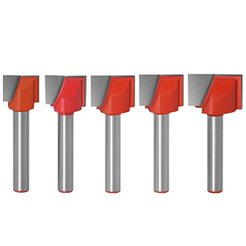 WSOOX Bodenreinigungs Fräser Set, 5-tlg Bottom Cleaning Oberfräser Schaftfräser Holzbearbeitungswerkzeug Fräser mit 6mm Schaft(13mm/15mm/16mm/18mm/20mm) von WSOOX