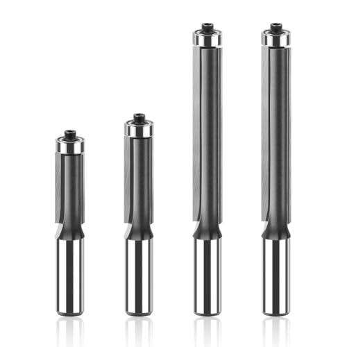 WSOOX Extra lange Bündigfräser-Bits mit 1,27 cm Schaft, 4-teiliges Unterlager-Fräser-Set für Holzbearbeitung, Schnittlänge: 3,8 cm, 3,8 cm, 5,1 cm, 7,6 cm. WSOOX Extra lange Bündigfräser-Bits mit 1,27 cm Schaft, 4-teiliges Unterlager-Fräser-Set für Holzbearbeitung, Schnittlänge: 3,8 cm, 3,8 cm, 5,1 cm, 7,6 cm. von WSOOX