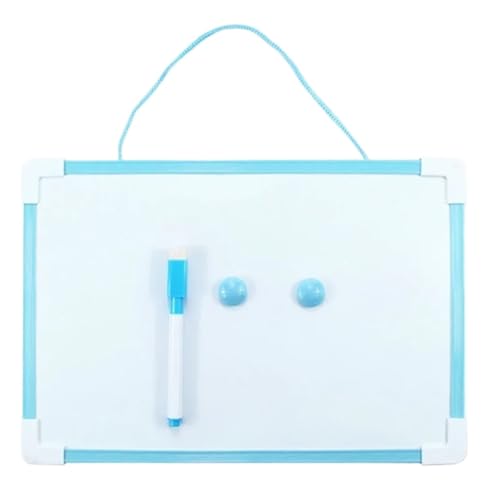 Whiteboard Für Die Wand Magnetisches Whiteboard mit Marker und Magneten-Set, doppelseitiges löschbares Whiteboard, Zeichenbrett, hängendes Memoboard(Blue) von WSQHAO