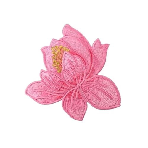 Bügelflicken 3PCS Vintage Exquisite Gestickte Lotus Tuch Patch Cheongsam Dekorative Blumen Zubehör DIY Eisen Auf Patches for Kleidung(Flower Patch01) von WTAXBH