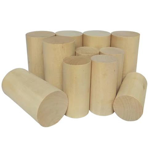 Holzstäbe zum Basteln 1/2/3/5 stücke Länge 30-100mm Durchmesser 30/40/50mm Runde Holz Stange Massivholz Streifen DIY Modell(Log color 30x60mm,3pcs) von WTAXBH