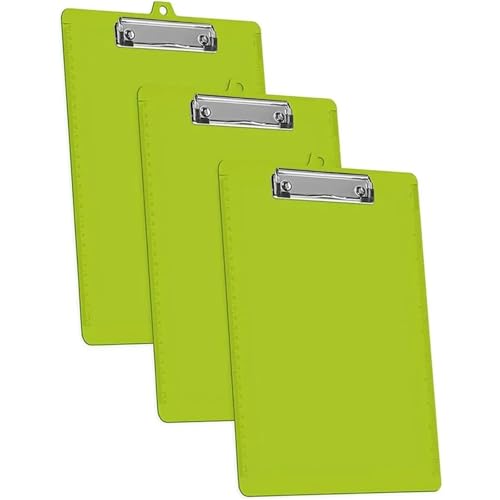 Klemmbrett 3er-Pack Klemmbretter im Letter-Format A4 (13 3/8" x 9 7/16"), flache Klemme und seitliche Lineale, Kunststoff, for Büro, Schule von WTAXBH
