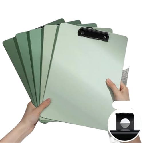 Klemmbrett 5er-Pack A4-Ordnerbrett Farbverlauf Farbschema Schreibblock for Schüler Menütafel Clip-Ordner Hochästhetische Kinderzeichnung(Gradient Green) von WTAXBH
