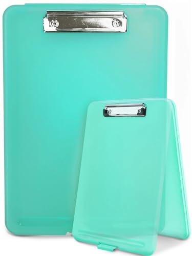 Klemmbrett A4 Multifunktions-Aufbewahrungsbox und Aktenbrett 2 for 1, Klemmbretthülle, geeignet for Schule, Haushalt, Büro, medizinisches Personal(Green) von WTAXBH