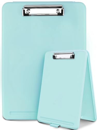 Klemmbrett A4 Multifunktions-Aufbewahrungsbox und Aktenbrett 2 for 1, Klemmbretthülle, geeignet for Schule, Haushalt, Büro, medizinisches Personal(SKY BLUE) von WTAXBH