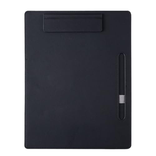 Klemmbrett A4-Schreibklammer aus Leder, Geschäftsordner, Datenbuch, Büroaufbewahrung, Menüklammer, Vertragsbuchklammer, Notenklammer(Black) von WTAXBH