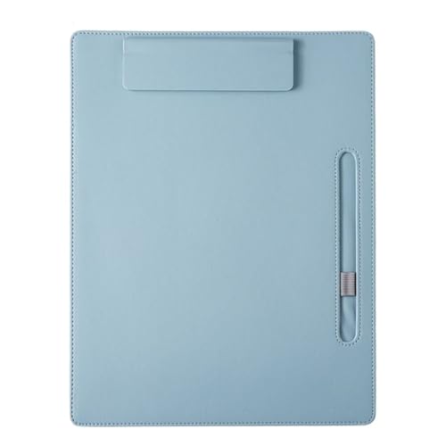 Klemmbrett A4-Schreibklammer aus Leder, Geschäftsordner, Datenbuch, Büroaufbewahrung, Menüklammer, Vertragsbuchklammer, Notenklammer(Blue) von WTAXBH