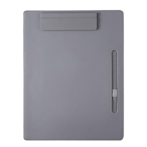 Klemmbrett A4-Schreibklammer aus Leder, Geschäftsordner, Datenbuch, Büroaufbewahrung, Menüklammer, Vertragsbuchklammer, Notenklammer(GRAY) von WTAXBH