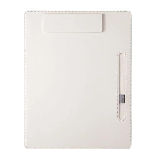 Klemmbrett A4-Schreibklammer aus Leder, Geschäftsordner, Datenbuch, Büroaufbewahrung, Menüklammer, Vertragsbuchklammer, Notenklammer(Off-white) von WTAXBH