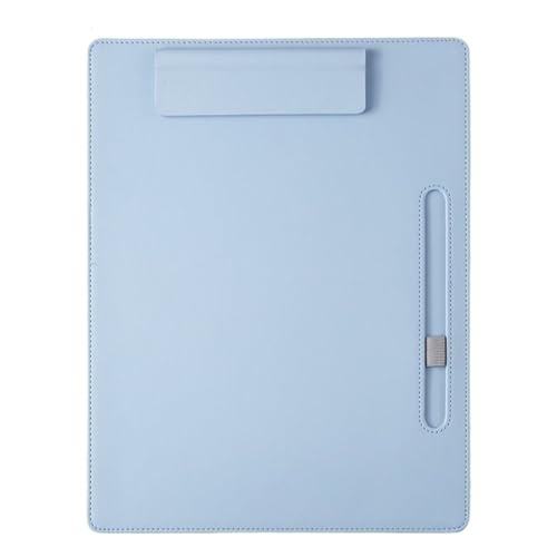 Klemmbrett A4-Schreibklammer aus Leder, Geschäftsordner, Datenbuch, Büroaufbewahrung, Menüklammer, Vertragsbuchklammer, Notenklammer(SKY BLUE) von WTAXBH