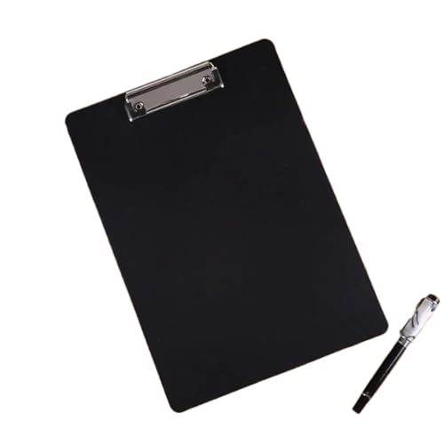 Klemmbrett Buntes, durchsichtiges A4-Klemmbrett, Papierhalter, Klemmbrett, Schreibblatt, Pad, Menü, Datendatei, Speicherordner(Black) von WTAXBH