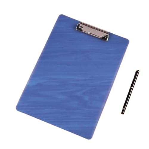 Klemmbrett Buntes, durchsichtiges A4-Klemmbrett, Papierhalter, Klemmbrett, Schreibblatt, Pad, Menü, Datendatei, Speicherordner(Blue) von WTAXBH