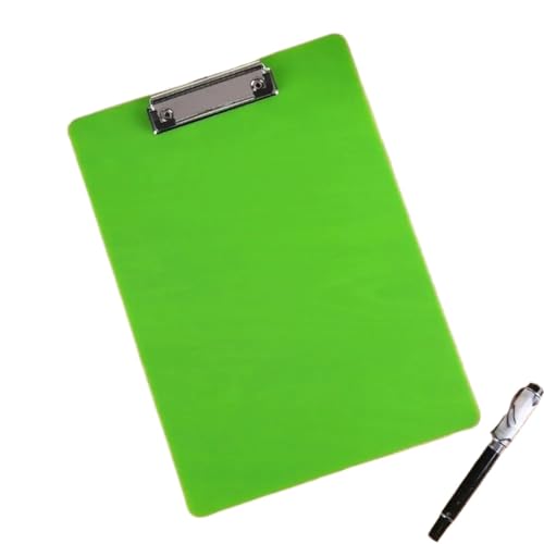Klemmbrett Buntes, durchsichtiges A4-Klemmbrett, Papierhalter, Klemmbrett, Schreibblatt, Pad, Menü, Datendatei, Speicherordner(Green) von WTAXBH