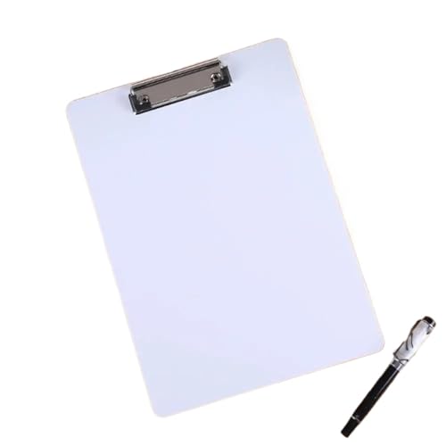 Klemmbrett Buntes, durchsichtiges A4-Klemmbrett, Papierhalter, Klemmbrett, Schreibblatt, Pad, Menü, Datendatei, Speicherordner(White) von WTAXBH