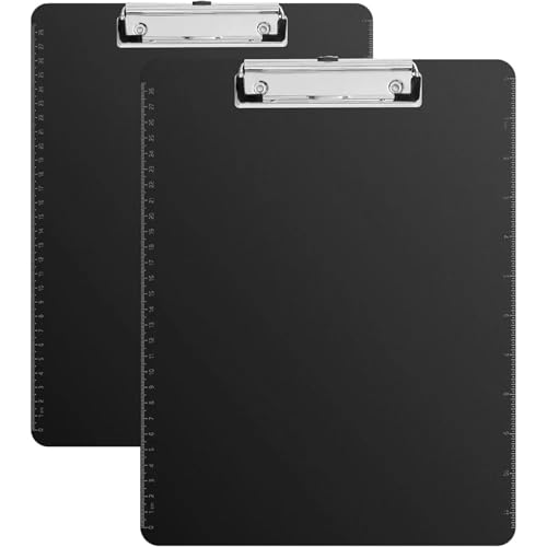 Klemmbrett Klemmbretter aus Kunststoff, flache Klemme, Klemmbrett for Klassenzimmer, Büro, Restaurants, Arztpraxen, 2er-Pack, schwarz Klemmbrett Klemmbretter aus Kunststoff, flache Klemme, Klemmbrett for Klassenzimmer, Büro, Restaurants, Arztpraxen, 2er-Pack, schwarz von WTAXBH