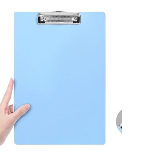 Klemmbrett Kunststoff A4 Zwischenablage Matt Textur Datei Papier Lagerung Bord Student Büro Liefert Schreibtafel(Blue) von WTAXBH