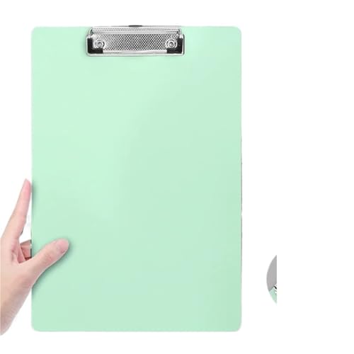 Klemmbrett Kunststoff A4 Zwischenablage Matt Textur Datei Papier Lagerung Bord Student Büro Liefert Schreibtafel(Green) von WTAXBH