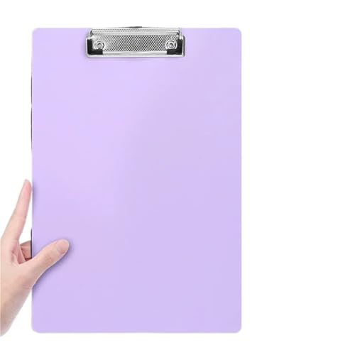 Klemmbrett Kunststoff A4 Zwischenablage Matt Textur Datei Papier Lagerung Bord Student Büro Liefert Schreibtafel(Purple) von WTAXBH