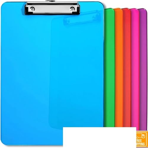 Klemmbrett Leichte, stapelbare Klemmbretter aus Kunststoff, 6er-Pack, flaches, klares Design, Dokumentenaufbewahrung for Schule und Büro Klemmbrett Leichte, stapelbare Klemmbretter aus Kunststoff, 6er-Pack, flaches, klares Design, Dokumentenaufbewahrung for Schule und Büro von WTAXBH