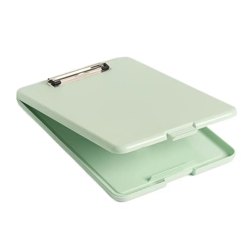 Klemmbrett Vertikale Öffnung A4 Dateiordner Candy Farbe Kunststoff Klemmbrett Schreibblock mit Metallclip Schreibtafel Memo Schule(Green) von WTAXBH