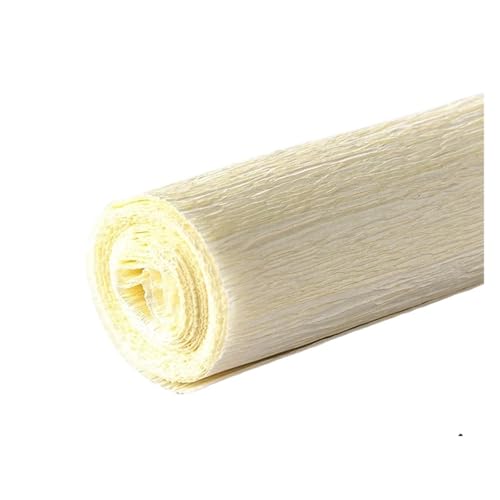 Krepppapier 20 Farben, 250 x 50 cm, farbige handgemachte Krepppapierrolle, Origami-Krepppapier, zerknittert, Basteln, DIY, Blumen, Heimdekoration, Geschenkverpackung(1 roll milk white) von WTAXBH