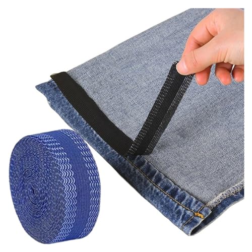 Saumband zum Aufbügeln 1/5M selbstklebendes Hosenklebeband for Verkürzen von Hosenrändern, Flicken von Kleidung, for Aufbügeln am Saum, Stoffband, DIY-Nähzubehör(Blue,5M) von WTAXBH