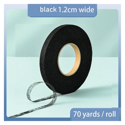 Saumband zum Aufbügeln 2PCS 60Meter/Rolle doppelseitige Vlies Interlining Klebstoff Stoff Tuch Eisen Auf Saum Band Interlining web DIY Nähen Handwerk.(1.2cm black) von WTAXBH
