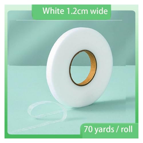 Saumband zum Aufbügeln 2PCS 60Meter/Rolle doppelseitige Vlies Interlining Klebstoff Stoff Tuch Eisen Auf Saum Band Interlining web DIY Nähen Handwerk.(1.2cm white) von WTAXBH