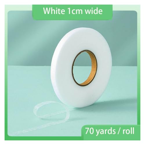 Saumband zum Aufbügeln 2PCS 60Meter/Rolle doppelseitige Vlies Interlining Klebstoff Stoff Tuch Eisen Auf Saum Band Interlining web DIY Nähen Handwerk.(1cm white) von WTAXBH
