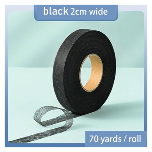 Saumband zum Aufbügeln 2PCS 60Meter/Rolle doppelseitige Vlies Interlining Klebstoff Stoff Tuch Eisen Auf Saum Band Interlining web DIY Nähen Handwerk.(2cm black) von WTAXBH