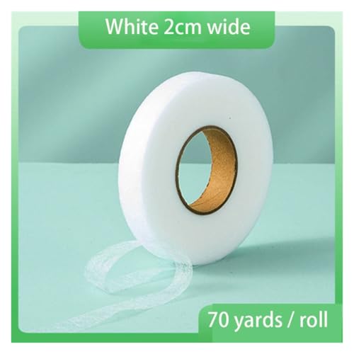 Saumband zum Aufbügeln 2PCS 60Meter/Rolle doppelseitige Vlies Interlining Klebstoff Stoff Tuch Eisen Auf Saum Band Interlining web DIY Nähen Handwerk.(2cm white) von WTAXBH