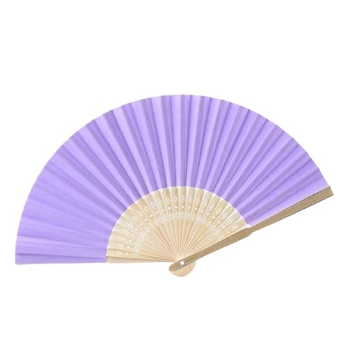 WTAXBH Faltbare Fächer 10Pcs Faltbare Papier Fan Tragbare Hochzeit Geschenke for Gäste Geburtstag Party Dekoration Kinder Malerei(Lilac Colour) von WTAXBH