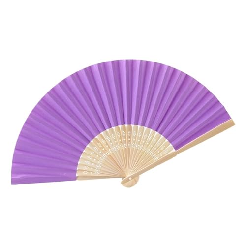 WTAXBH Faltbare Fächer 10Pcs Faltbare Papier Fan Tragbare Hochzeit Geschenke for Gäste Geburtstag Party Dekoration Kinder Malerei(Purple) von WTAXBH